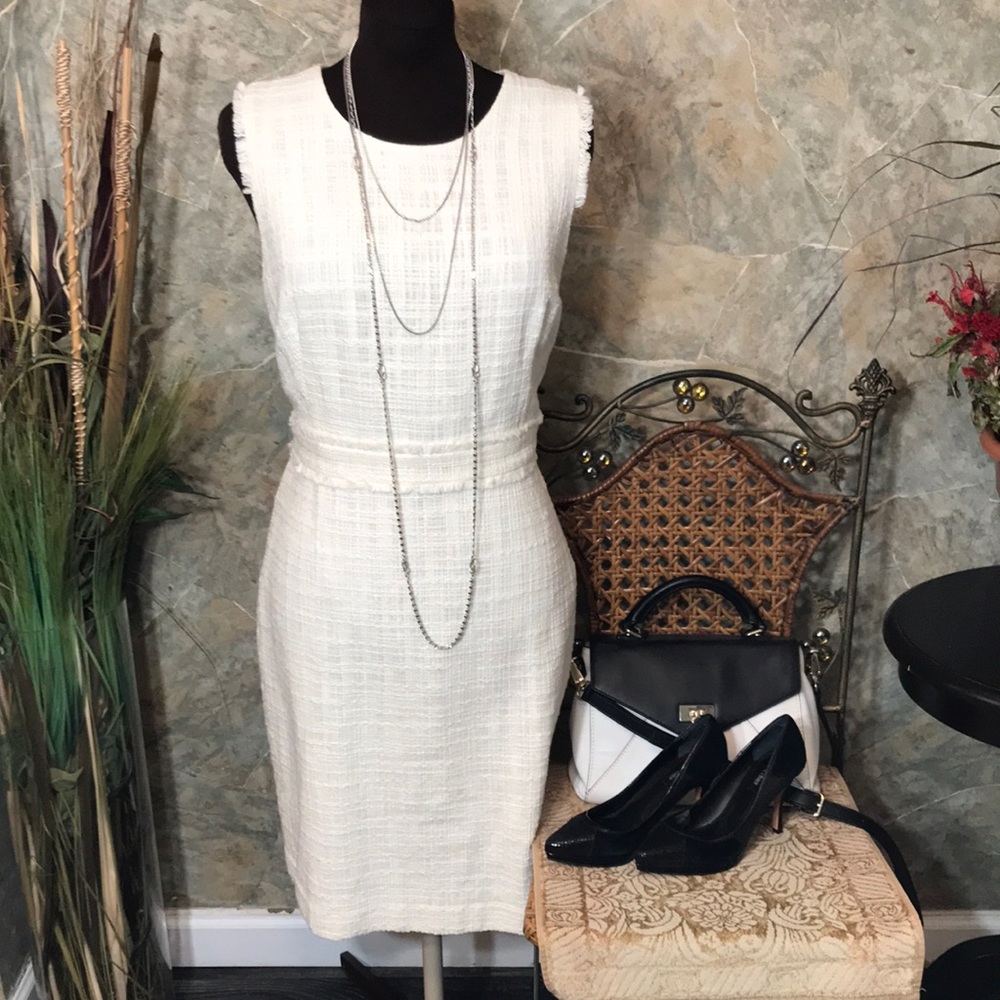 J.Crew 🌹  stunning creamy white tweed dress - Picture 7 of 16